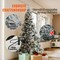 Christmas Tree, Full Holiday Xmas Tree with LED Lights, Metal Base for Home Party Office Decoration
